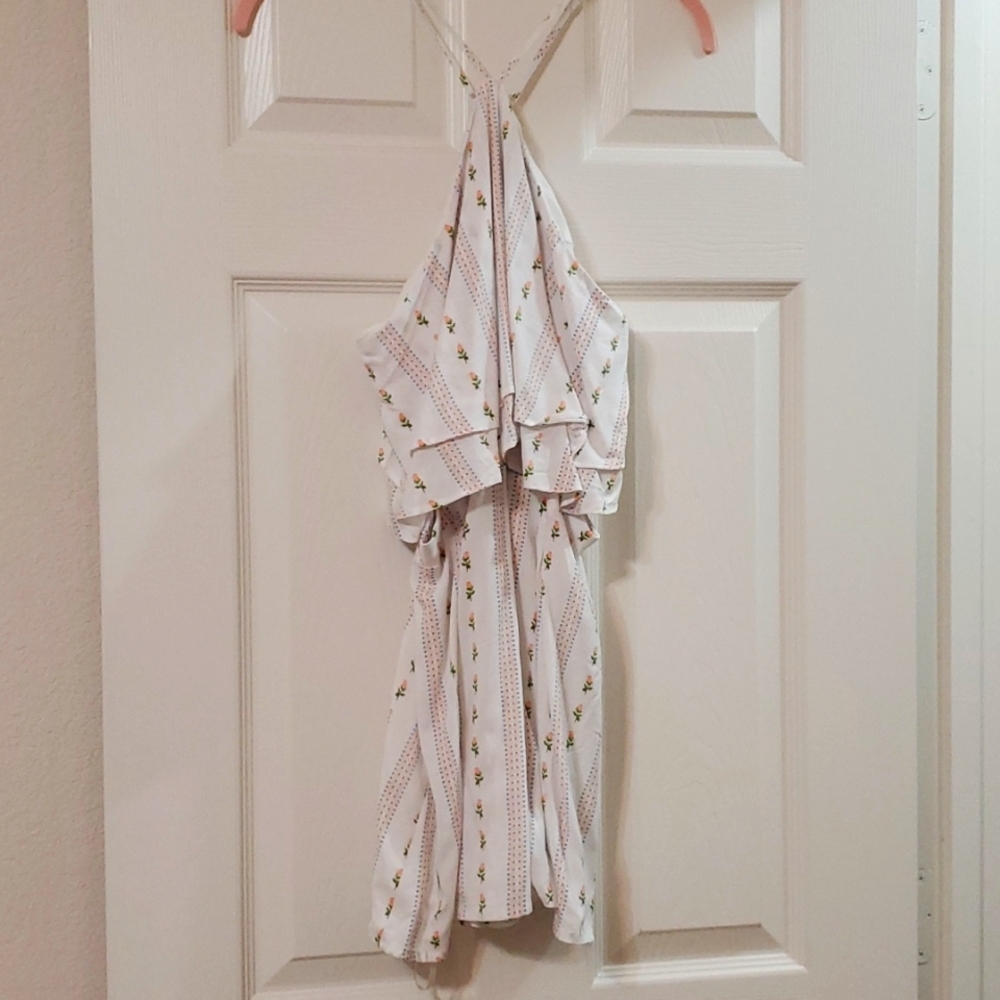 Brite white mini floral romper